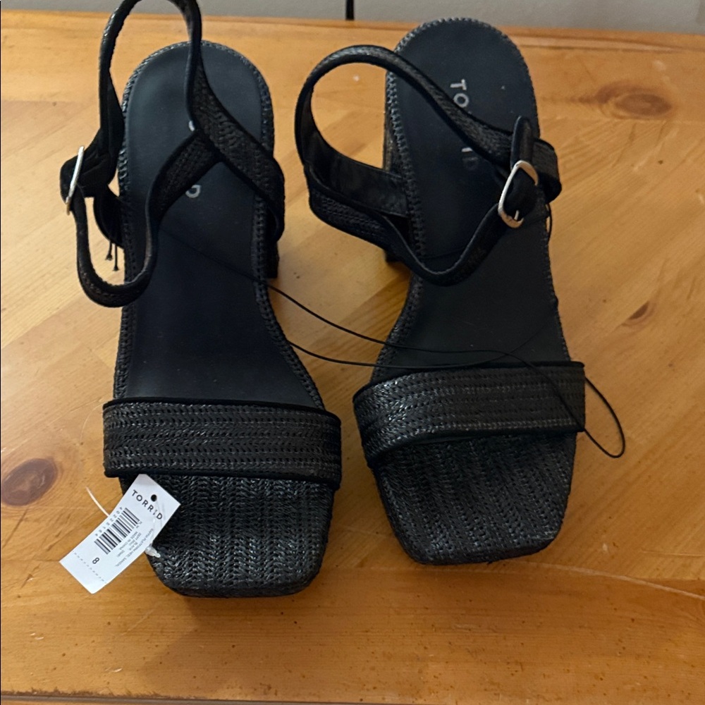 Elegant Black Woven Sandals
